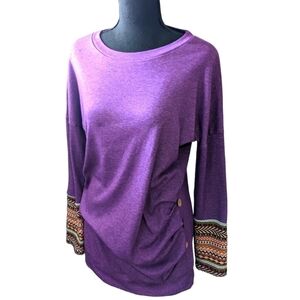 Oyamiki women's long sleeve top size small In purple